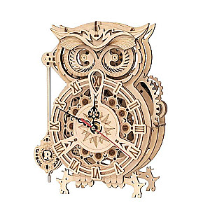 Деревянный 3D пазл ROBOTIME - Owl Clock 