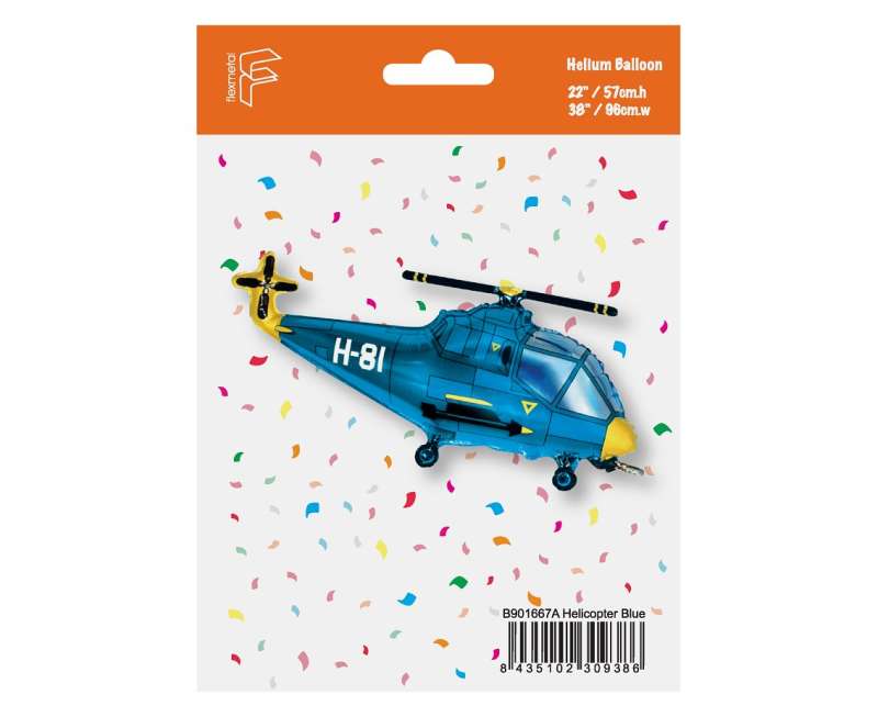 Folienballon 24 - Helikopter, blau