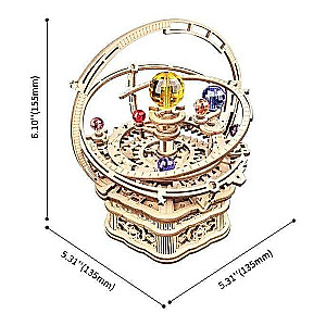 Деревянный 3D пазл ROBOTIME-Музыкальная шкатулка Звездная ночь, 84 деталей