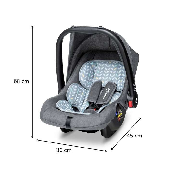 Автокресло с люлькой  Lionelo Noa Plus, серое, 0 - 13 kg