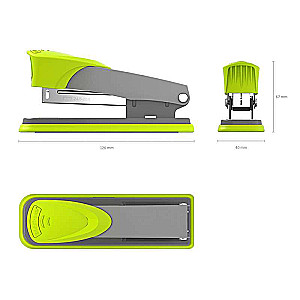 Степлер №24/6 ErichKrause Quadro Half-strip до 30 листов, серо-зеленый 