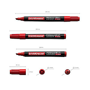 Перманентный маркер ErichKrause P-300, цвет чернил красный