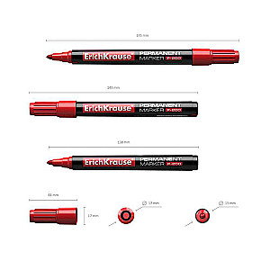 Перманентный маркер ErichKrause® P-200, цвет чернил красный