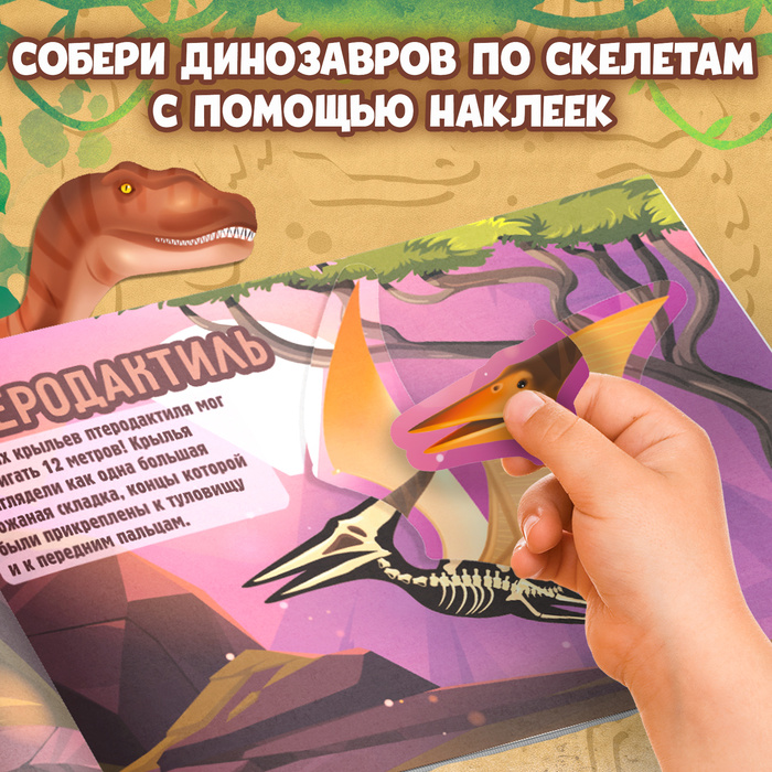 Книга с наклейками "Динозавры. Чей это скелет?"