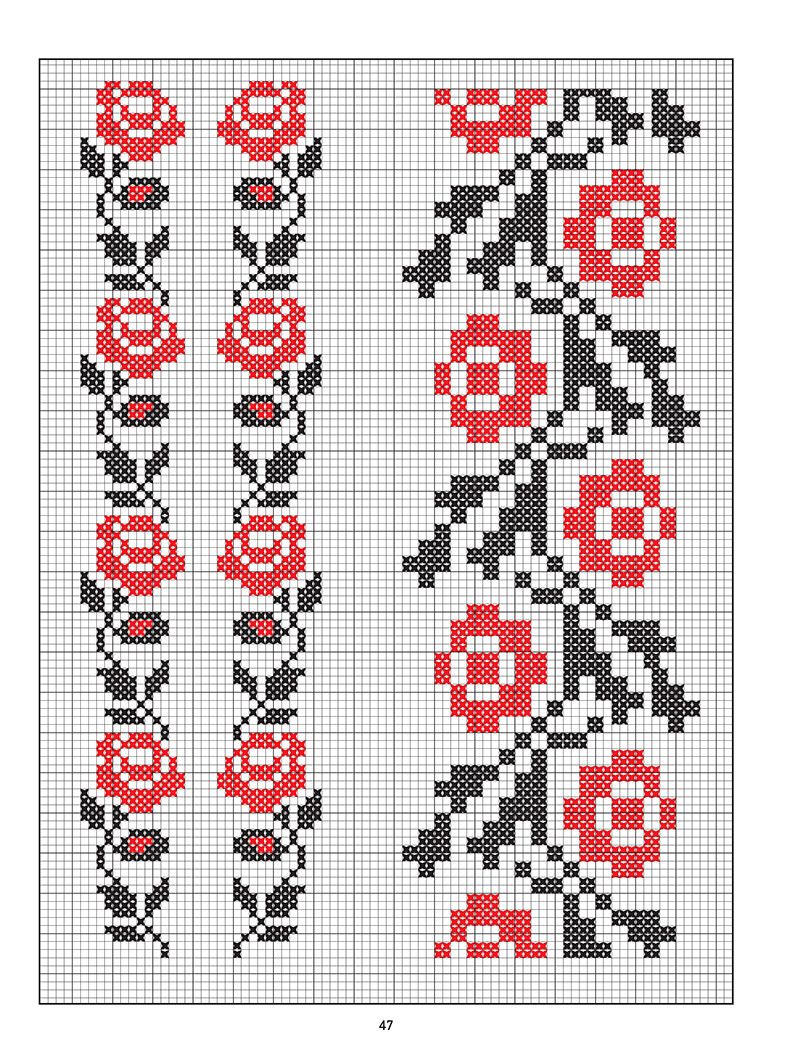 Старинные русские мотивы для вышивания крестом. Более 300 аутентичных узоров в виде подробных схем
