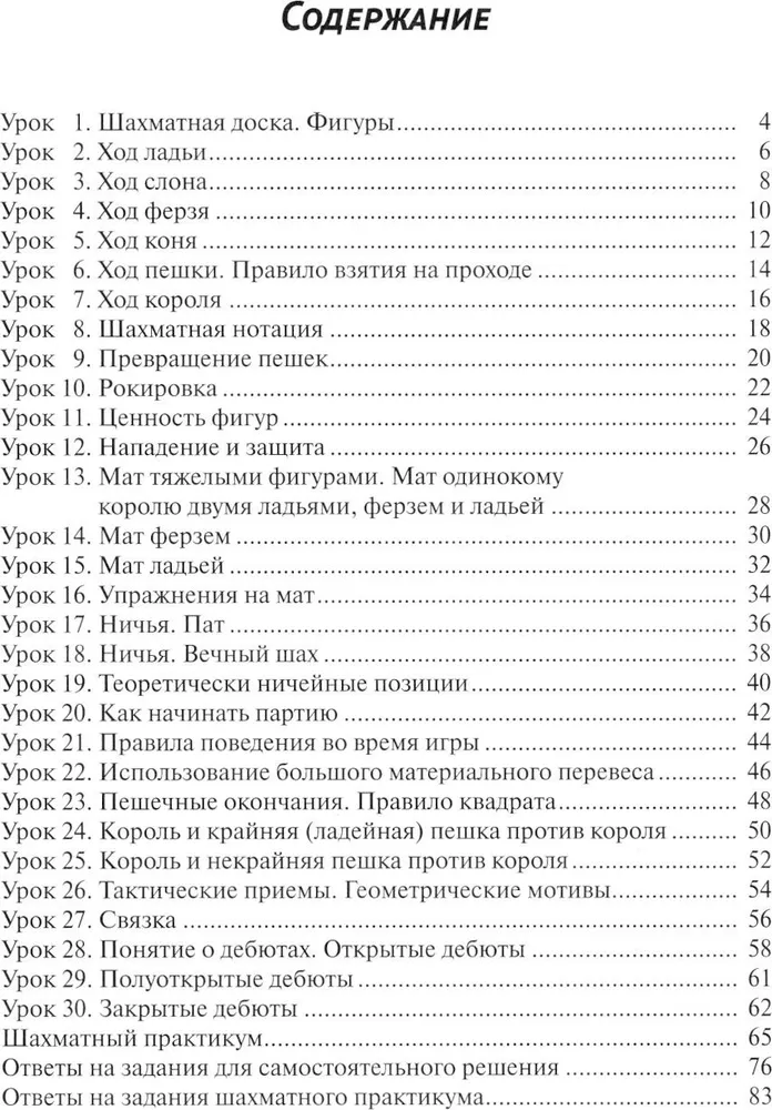 30 шахматных уроков для начинающих