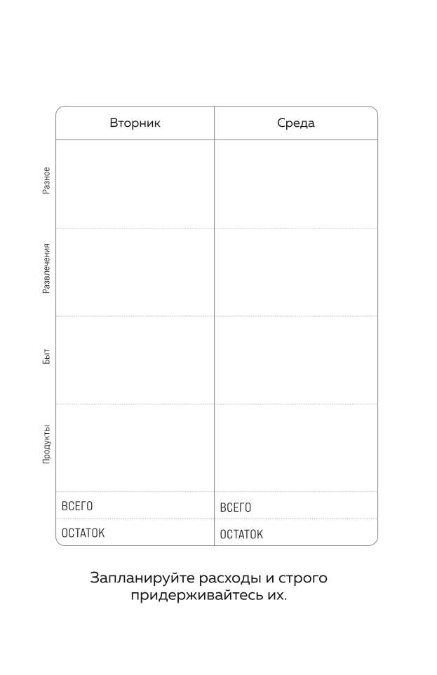 Трать деньги на себя. Блокнот планирования бюджета