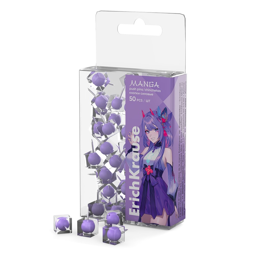 Кнопки силовые ErichKrause Manga Lilac