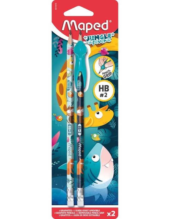 Bleistift mit Radiergummi, 2 Stk. MAPED Dschungelfieber“