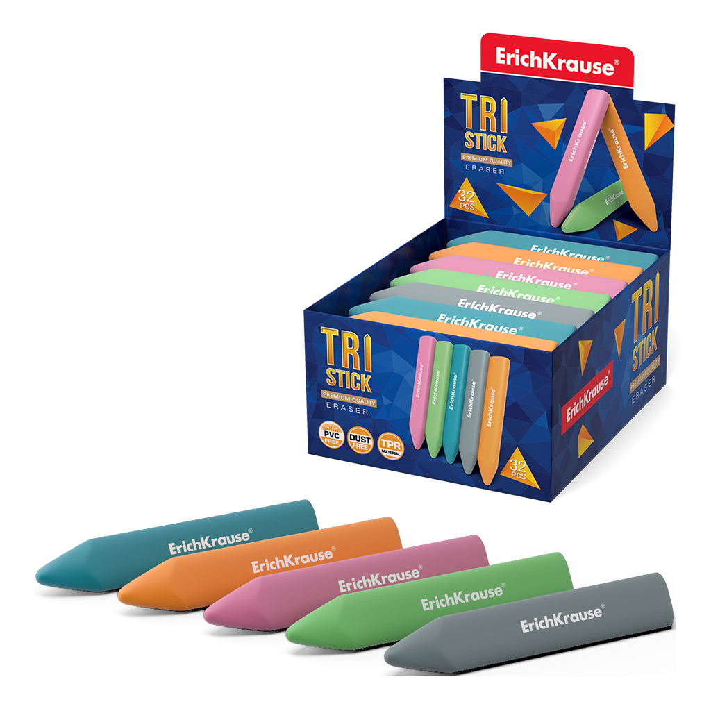 ErichKrause Radiergummi Tri Stick“ (gemischte Farben)