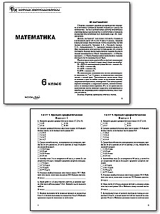 Mathematik. 6. Klasse. Testmaterialien