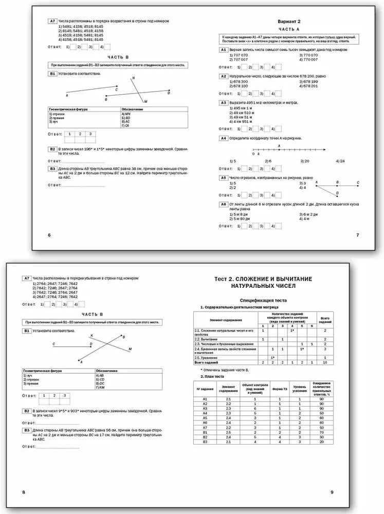 Mathematik. 5. Klasse. Probandentests