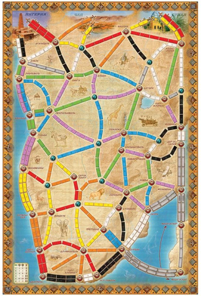 Brettspiel Ticket to Ride. Herz Afrikas“