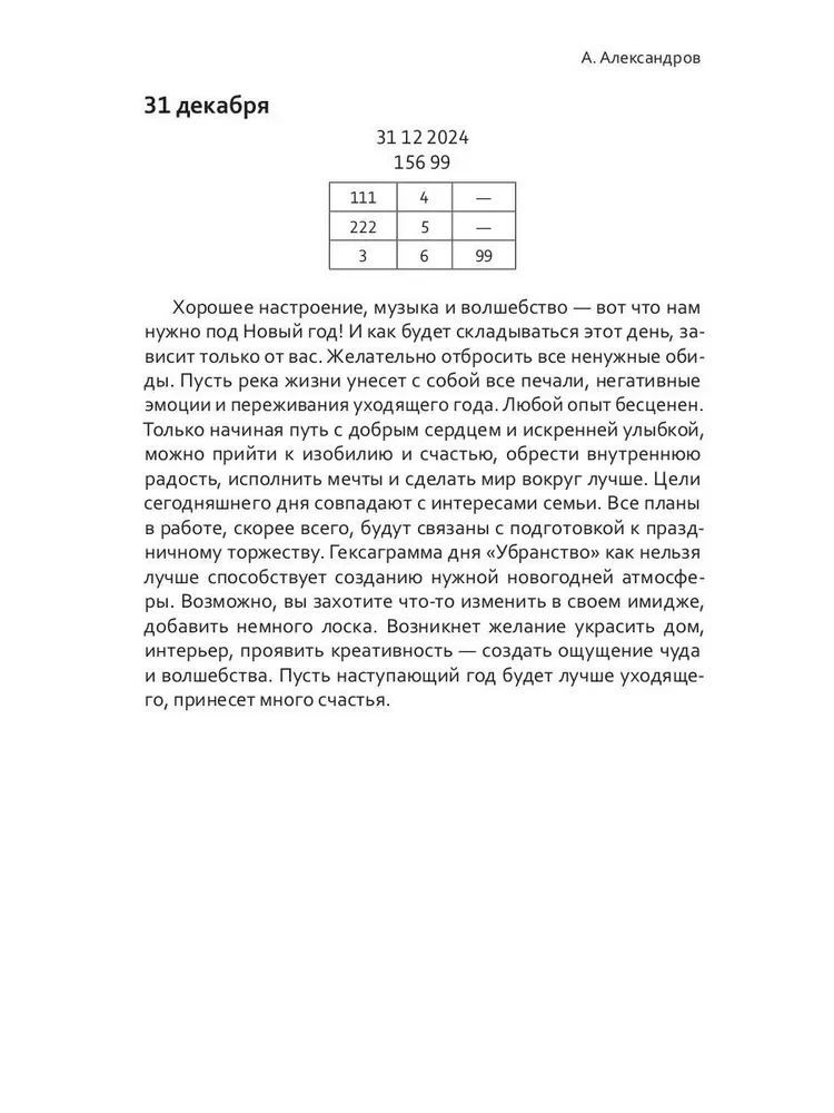 Цифровой прогноз по системе Александрова. 2024