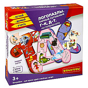 Logo-Puzzles Gepaarte Konsonanten G-K, D-T“, 2 in 1