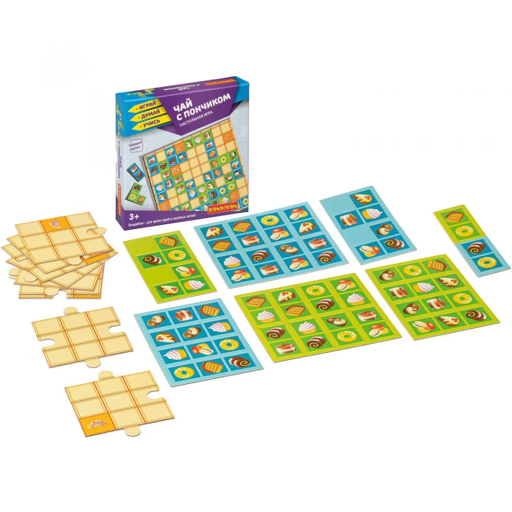 Brettspiel Domino-Puzzle Tee mit Donut“