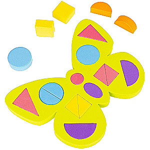 Weiches Figurenpuzzle Schmetterling. Formen studieren“