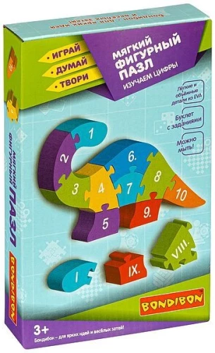 Weiches Figurenpuzzle Dinosaurier. Zahlen studieren“