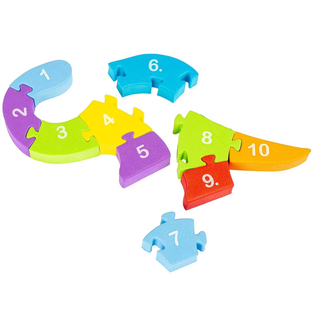 Weiches Figurenpuzzle Dinosaurier. Zahlen studieren“