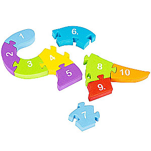 Weiches Figurenpuzzle Dinosaurier. Zahlen studieren“