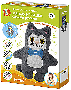 Мягкая игрушка из меха и фетра "Котик" своими руками