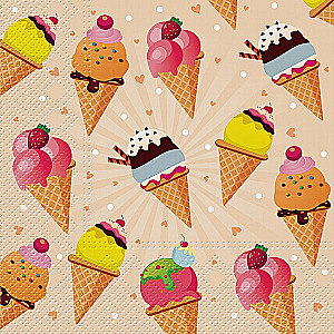 Салфетки Ice Cream, 33x33 см, 20 штук