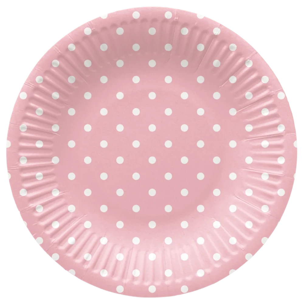 Одноразовые тарелки Dots Light Pink (8 штук)