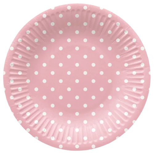 Одноразовые тарелки "Dots Light Pink" (8 штук)