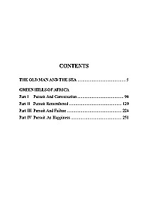 Der alte Mann und das Meer. Grüne Hügel Afrikas. Buch zum Lesen in englischer Sprache