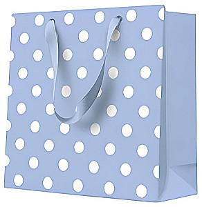 Geschenktüte - Dotsy Check blau (17x17x6)