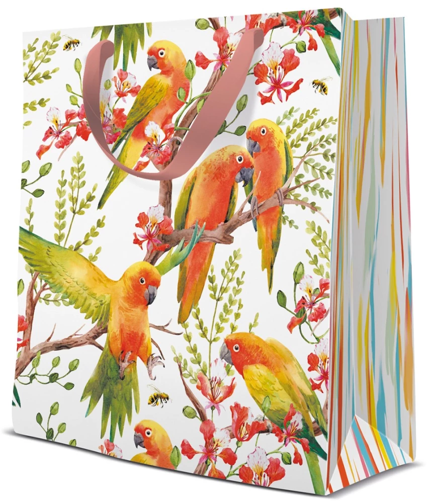 Подарочный пакет - Exotic birds (20x25x10)