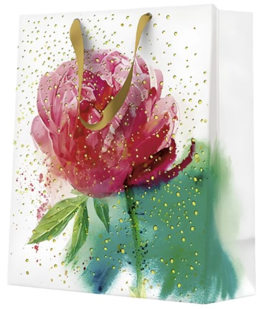 Geschenktüte - Peony Watercolor (20x25x10)