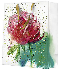 Geschenktüte - Peony Watercolor (20x25x10)