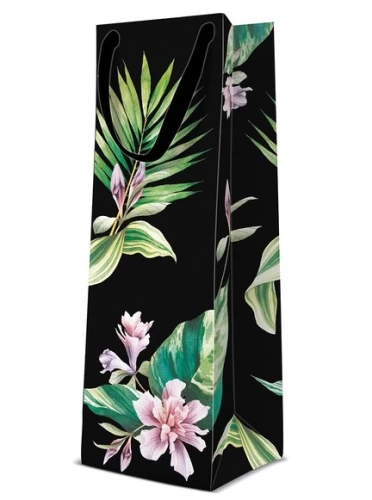 Geschenkbeutel - Exotische Blumen (12x37x10)