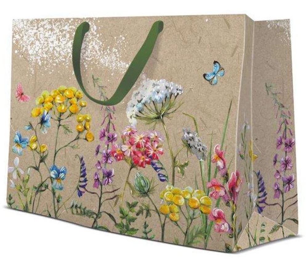 Подарочный пакет - Meadow flowers horizontal (33,5x26,5x13)