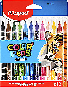 Фломастеры - Maped. Animals, 12 цветов