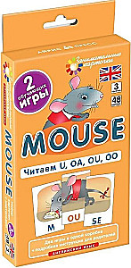 Englisch. Mäuschen (Mouse). Wir lesen U, OA, OU, OO. Niveau 3. Kartenset