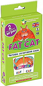 Englisch. Dicke Katze (Fat Cat). Lesen von Wortkombinationen. Niveau 5