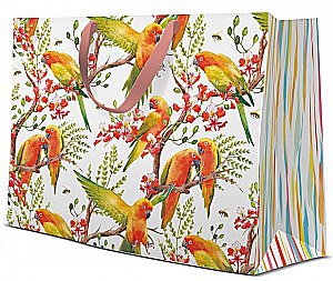 Geschenktüte - Exotischer Vogel (33,5x26,5x13)