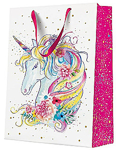 Geschenktüte - Unicorn Flower Head (30x41x12)