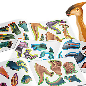 Stickbuch - Dinosaurier. Wessen Skelett ist das?