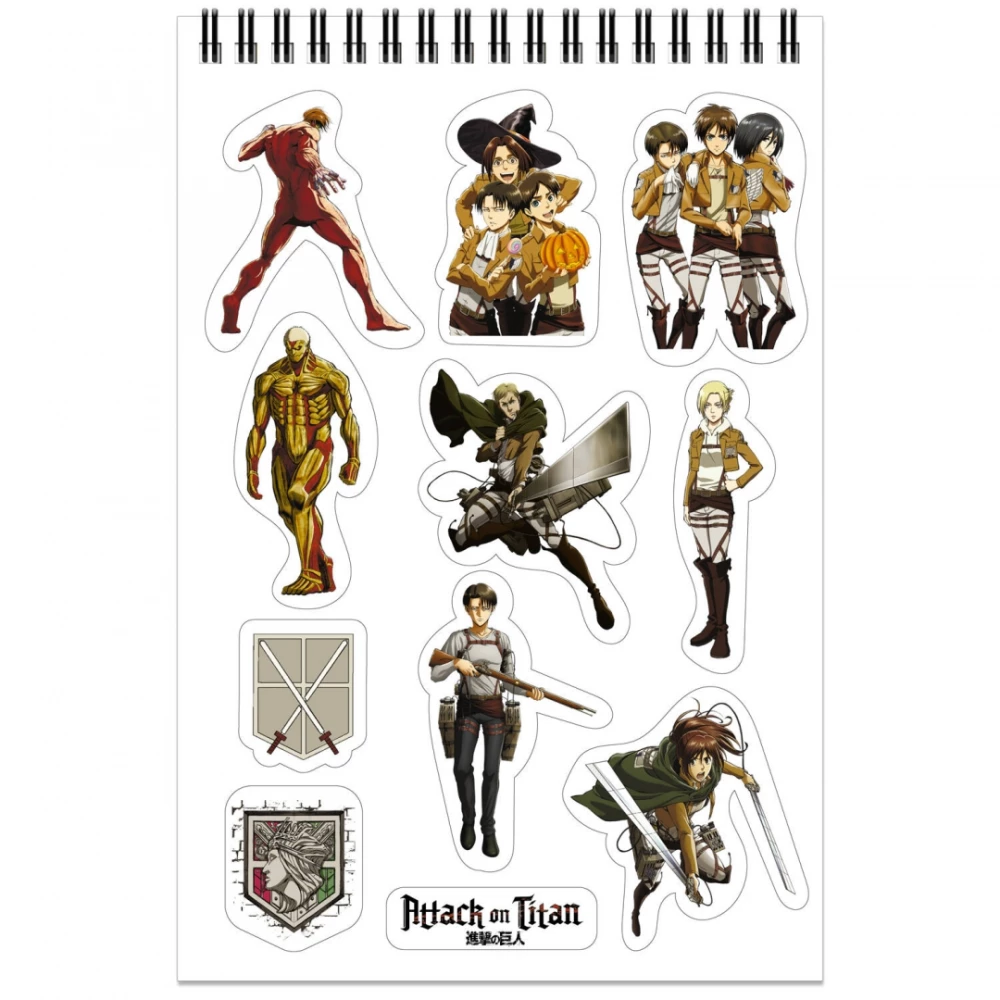 Kreatives Notizbuch mit Stickern Attack on Titan. Kadettenkorps, A5