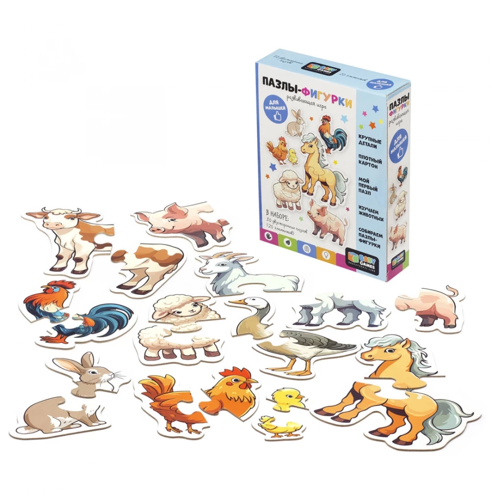 Puzzle-Figuren - Baby Spiele. Bauernhof