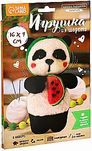 Filzen aus Wolle - Panda mit Wassermelone