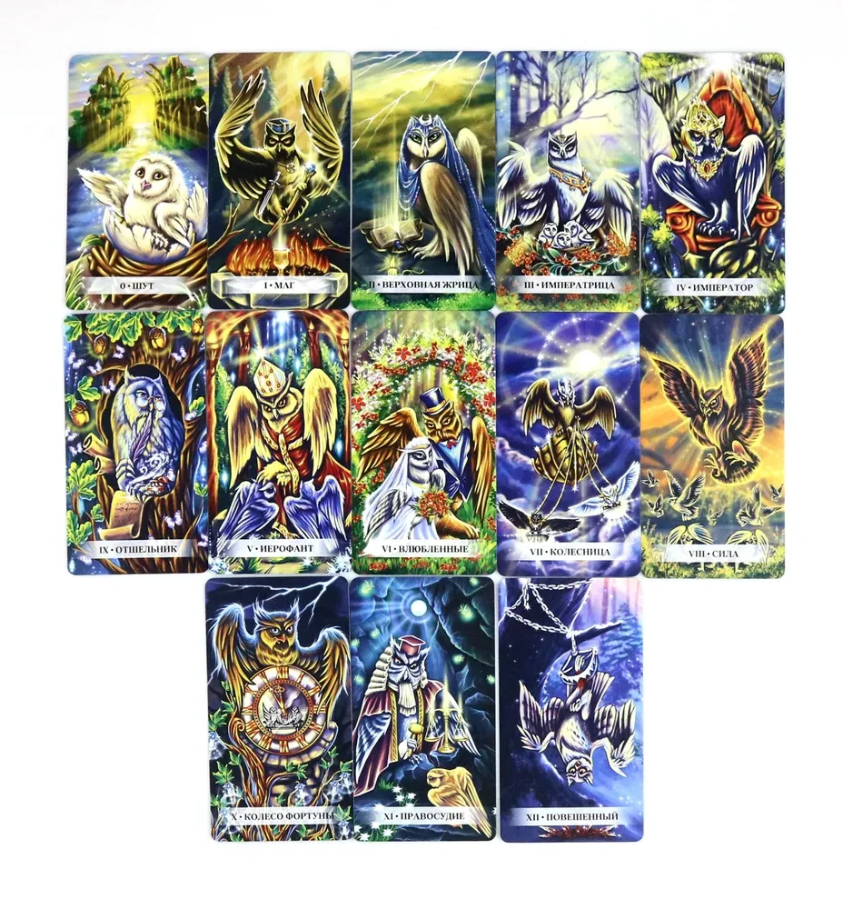 Tarot der mystischen Eulen (78 Karten + Anleitung)