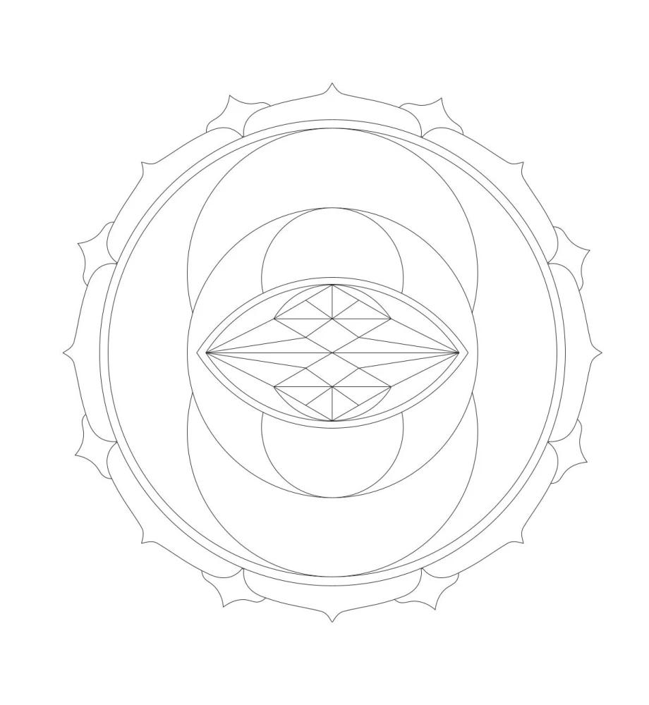 Mandala nach den Codes der Sakralen Geometrie. Malbuch. Geschenkediaktion