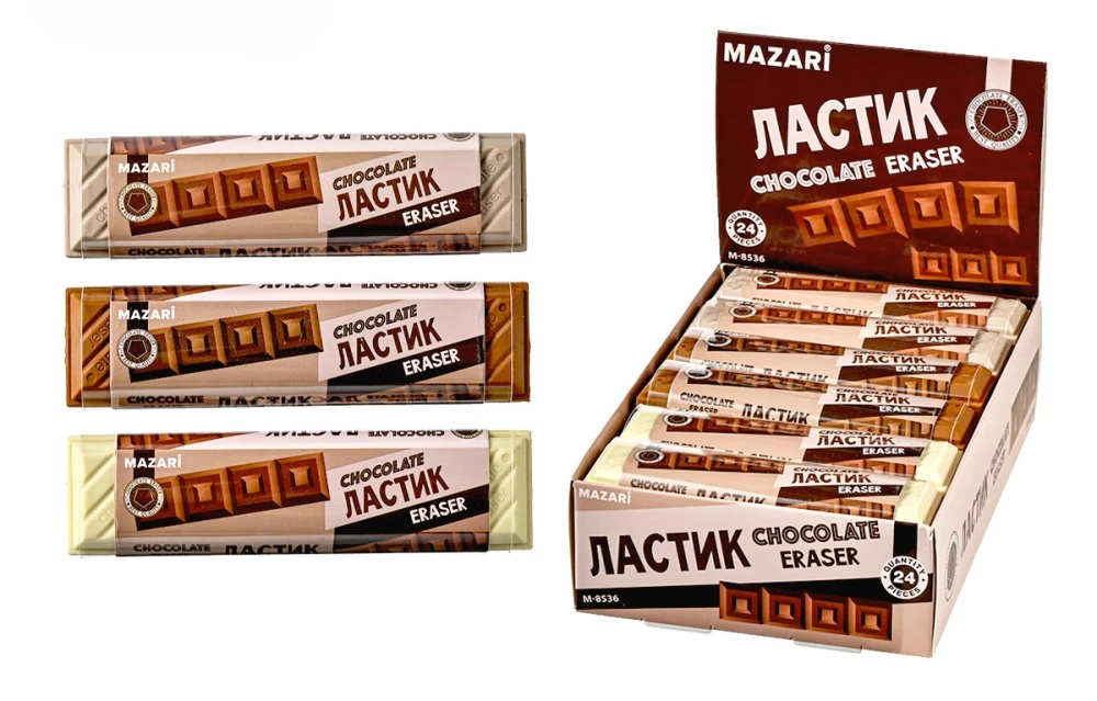 Ластик Chocolate, ассорти 3 цвета