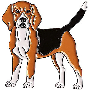 Emaille-Button - Beagle