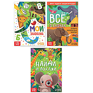 Set (3 in 1) - Elefant Topa, 3 Bücher, Puzzle