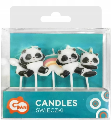 Kerzen-Set - Panda, 6 Stück